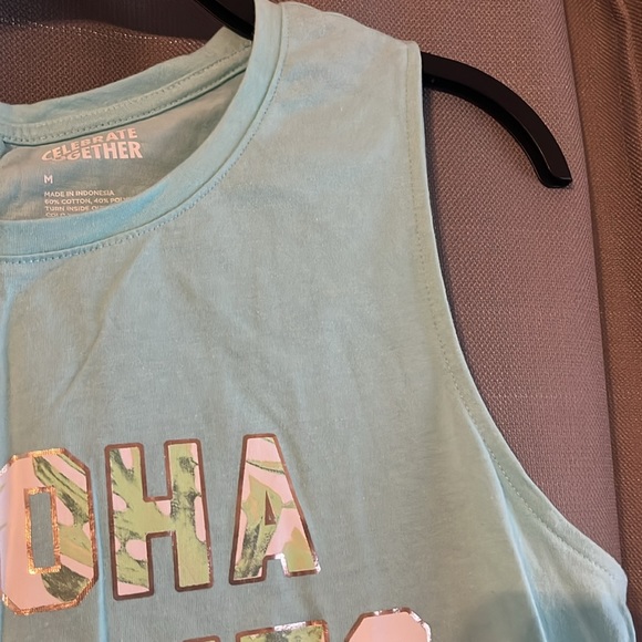 Teal muscle tee tank top - Picture 4 of 4